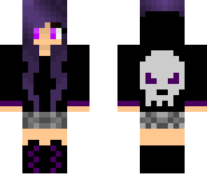 purple skull hoodie girl