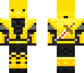 gold ninja thing with cakes sword