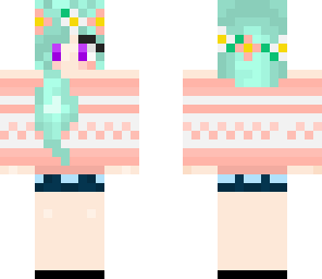 blue haired flower girl