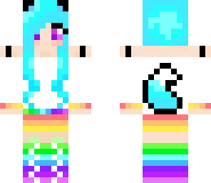 rainbow blue-haired girl