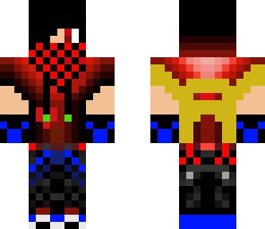 teenager blue and green and red and gold