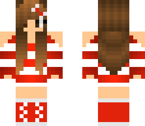 red striped girl with headphones