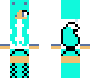 sky blue wolf girl