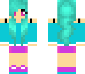 blue and pink girl