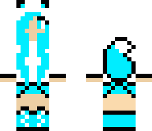 aqua blue wolf girl