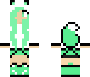 mint green fox girl