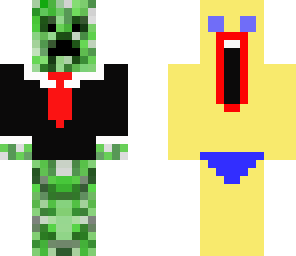 cool creeper and surprised dood