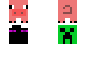 pig and creeper and enderman