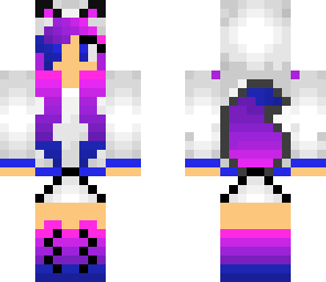 wolf girl blue-pink