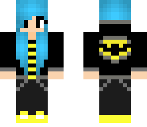 bat girl - blue hair