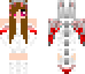 dragon girl with pink eyes and brown hair