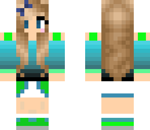 blue and green girl