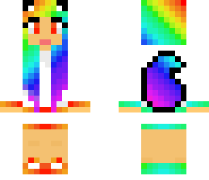 rainbow wolf girl