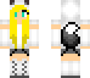 blonde wolf girl with aqua eyes