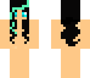 black hair mint stripe hair base