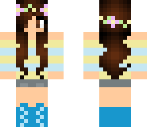 brunette hippie flower girl