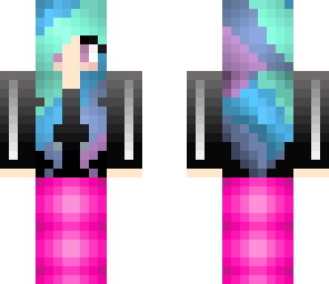 cute girl with pastel hair