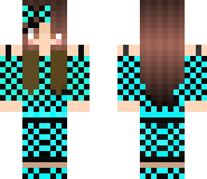 light blue color checker girl
