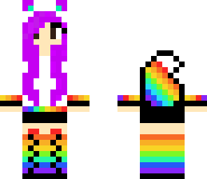 cute rainbow wolf girl
