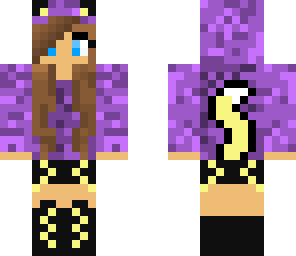 purple cat girl with hoodie