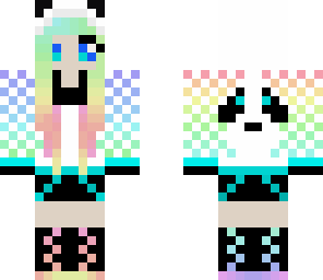 rainbow miku in panda jacket