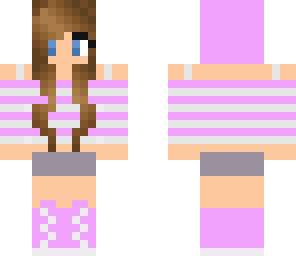 pink and white stripe top girl