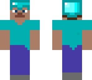 steve with diamond helmet