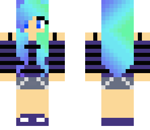 blue and green haired girl