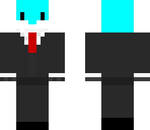 blue fox in tux