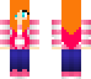 pink dip die red head girl