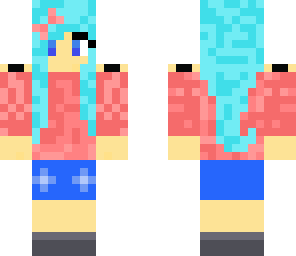 icy blue haired girl