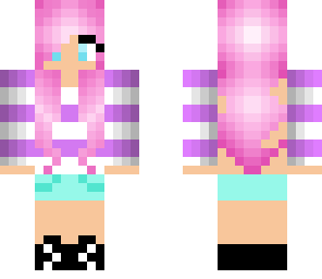 pink girl with purple stripes