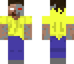 terminator herobrine with ripped hoodie