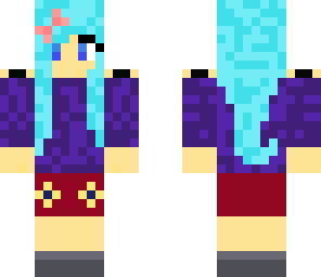 icy blue haired girl
