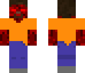 nether herobrine with orange polo shirt