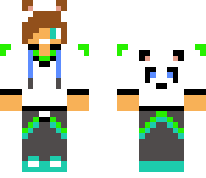 cyan-green panda boy