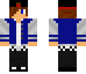 school boy blue with a red and black cap