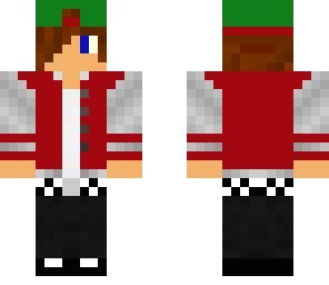 school boy red with green cap