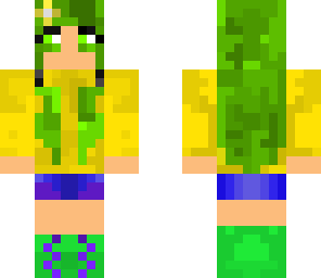 green haired girl