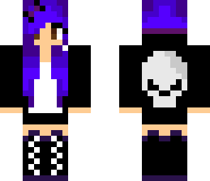 purple hair hoodie girl