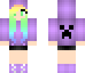 purple creeper girl with rainbow hair edited