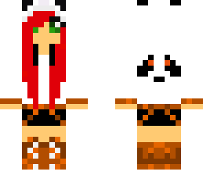 cute panda redhead girl
