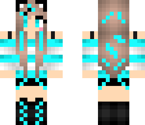 blue cat girl but with blush