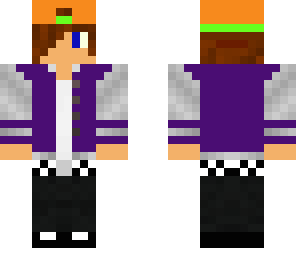 school boy purple with orange cap