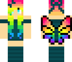 rainbow butterfly girl