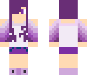 purple shy girl