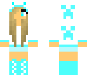 edited blue creeper girl