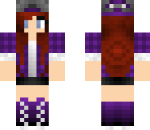 girl that is dress in purple with brown hair
