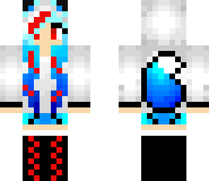 wolf girl red and blue