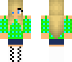cute girl green and blue